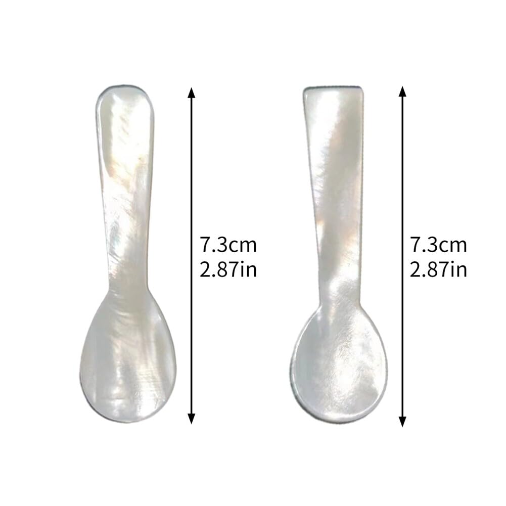 Premium 5-Piece Caviar Spoons Set - Mother of Pearl Shell Spoons with Round Handle for Caviar, Eggs, Ice Cream & Coffee - Elegant Restaurant Serving Utensils for Fine Dining, Parties & Gourmet Food Presentation