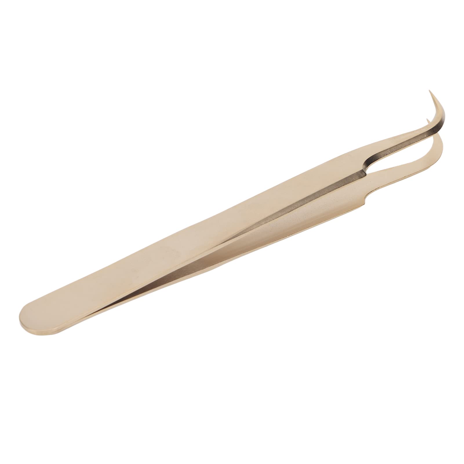 Professional Stainless Steel False Eyelash Extension Tweezers - Curved Tip for Salon & DIY Use - Perfect for Applying, Removing & Shaping Lashes
