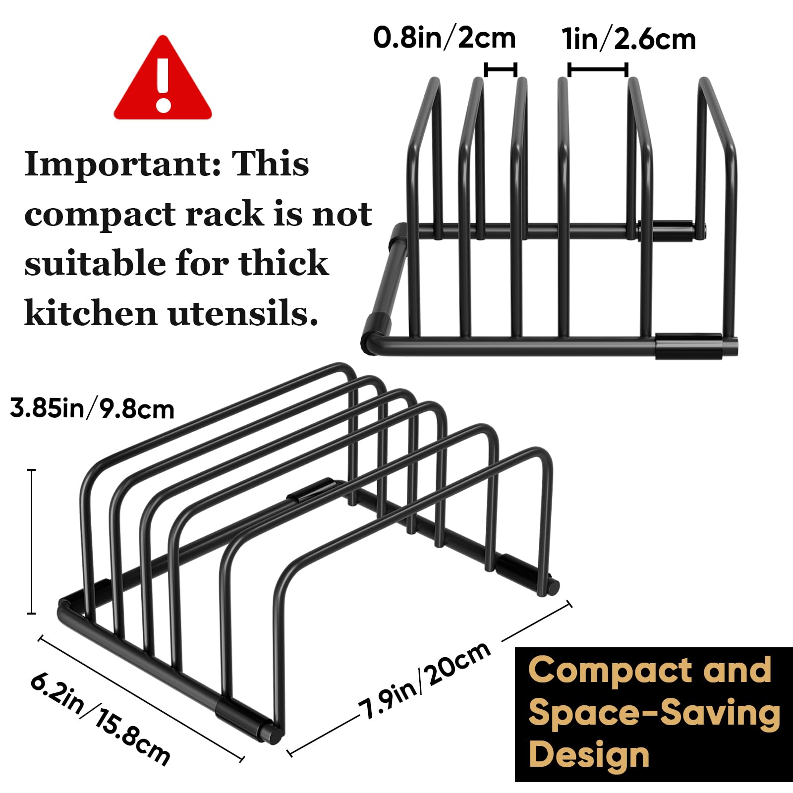 Premium Heavy-Duty Cutting Board Organizer Rack - Space Saving Iron Wire Holder for Cutting Boards & Trays (Black, 1 Pack) - Perfect for Kitchen Organization & Countertop Storage