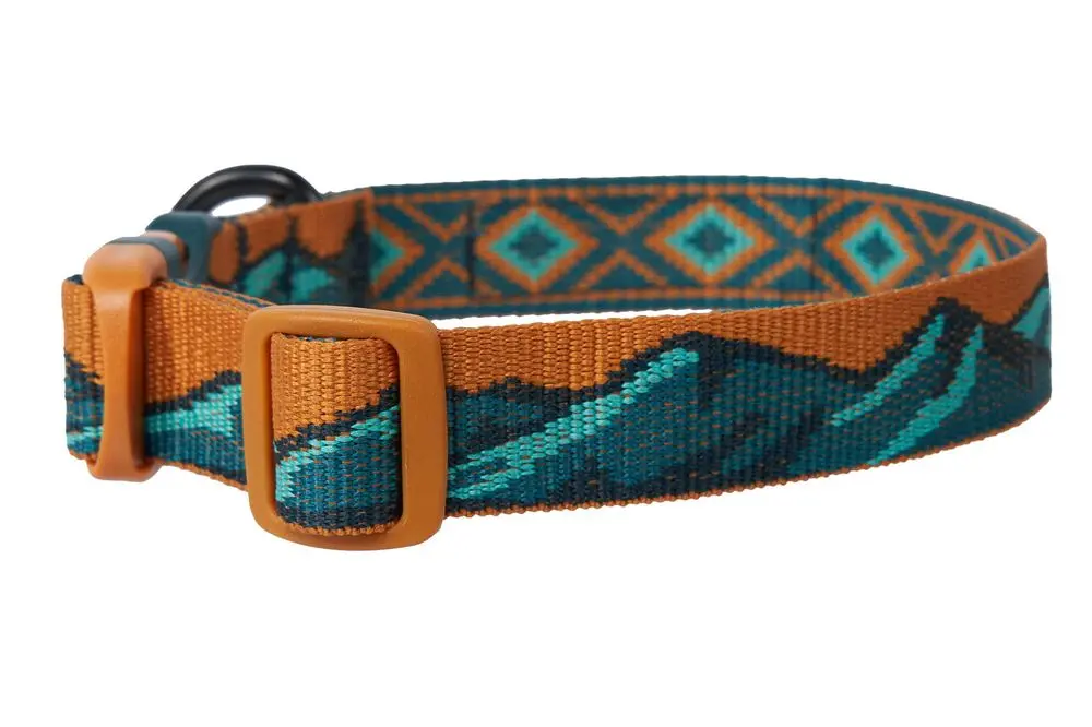 Non Stop Dog Wear Rachel Pohl Signature Series Trail Quest Dog Collar - Durable Teal & Oak Hiking Collar for Active Dogs - Perfect for Outdoor Adventures, Hiking & Trail Running