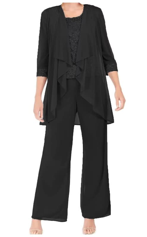 Elegant Mother of the Bride Pantsuits - Chiffon & Lace Wedding Guest Dresses for Women with Jacket - Perfect for Formal Weddings, Receptions & Special Occasions