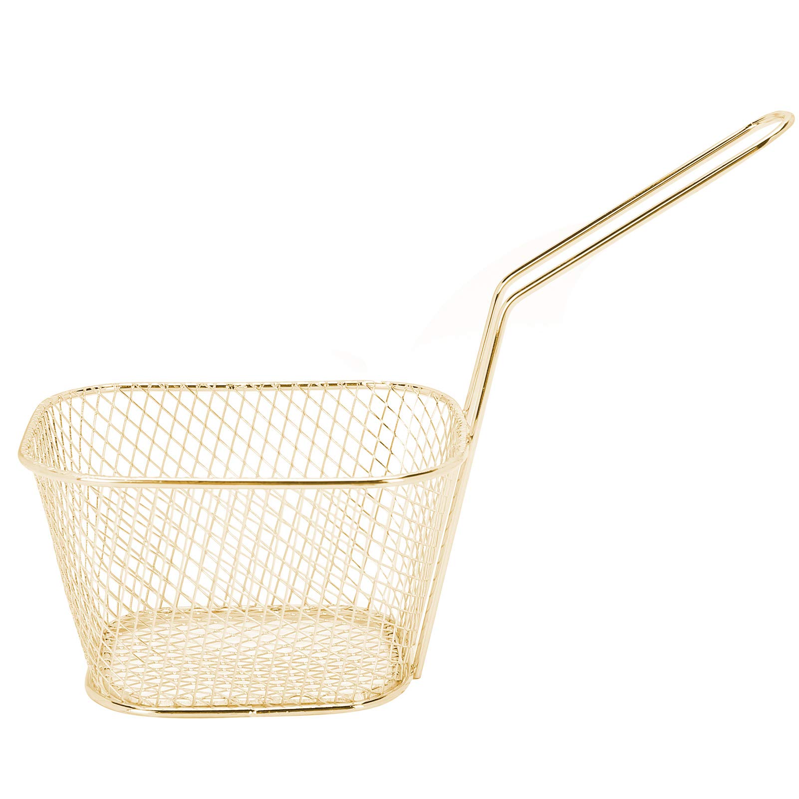 4-Piece Stainless Steel Frying Basket Set - Multi-Functional Deep Fryer Basket for French Fries, Onion Rings, Chicken Wings (Gold) - Perfect for Home Kitchens, Restaurants & Outdoor Cooking
