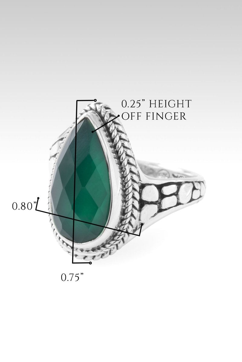 Unwavering Joy Ring™ in Green Onyx - Elegant Sterling Silver Statement Ring for Women, Perfect for Everyday Wear, Special Occasions & Gift Giving