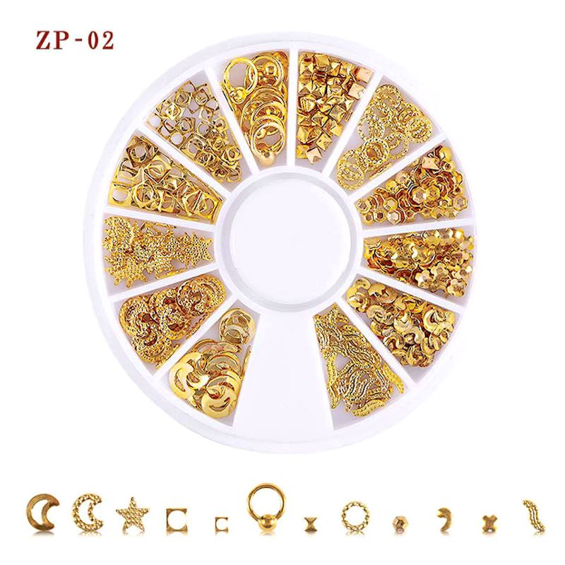 Mixed Patterns Nail Art Decoration Wheels - 12PC Nail Design Stickers for DIY Manicure - Perfect for Salon, Home Use & Nail Art Enthusiasts