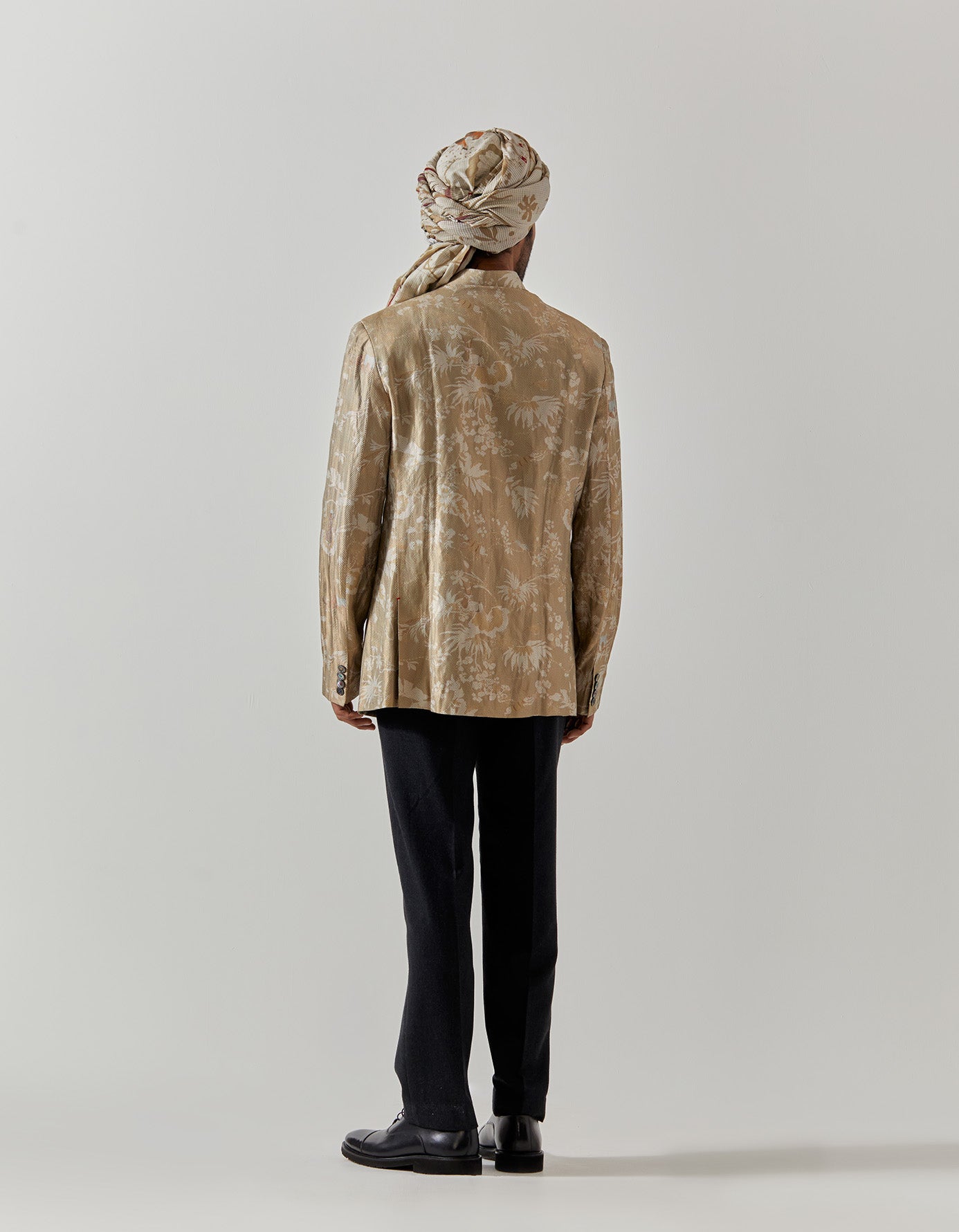 Elegant Bandhgala Silk Brocade Jacket in Oyster Grey - Perfect for Weddings, Festivals & Formal Events | Traditional Indian Menswear