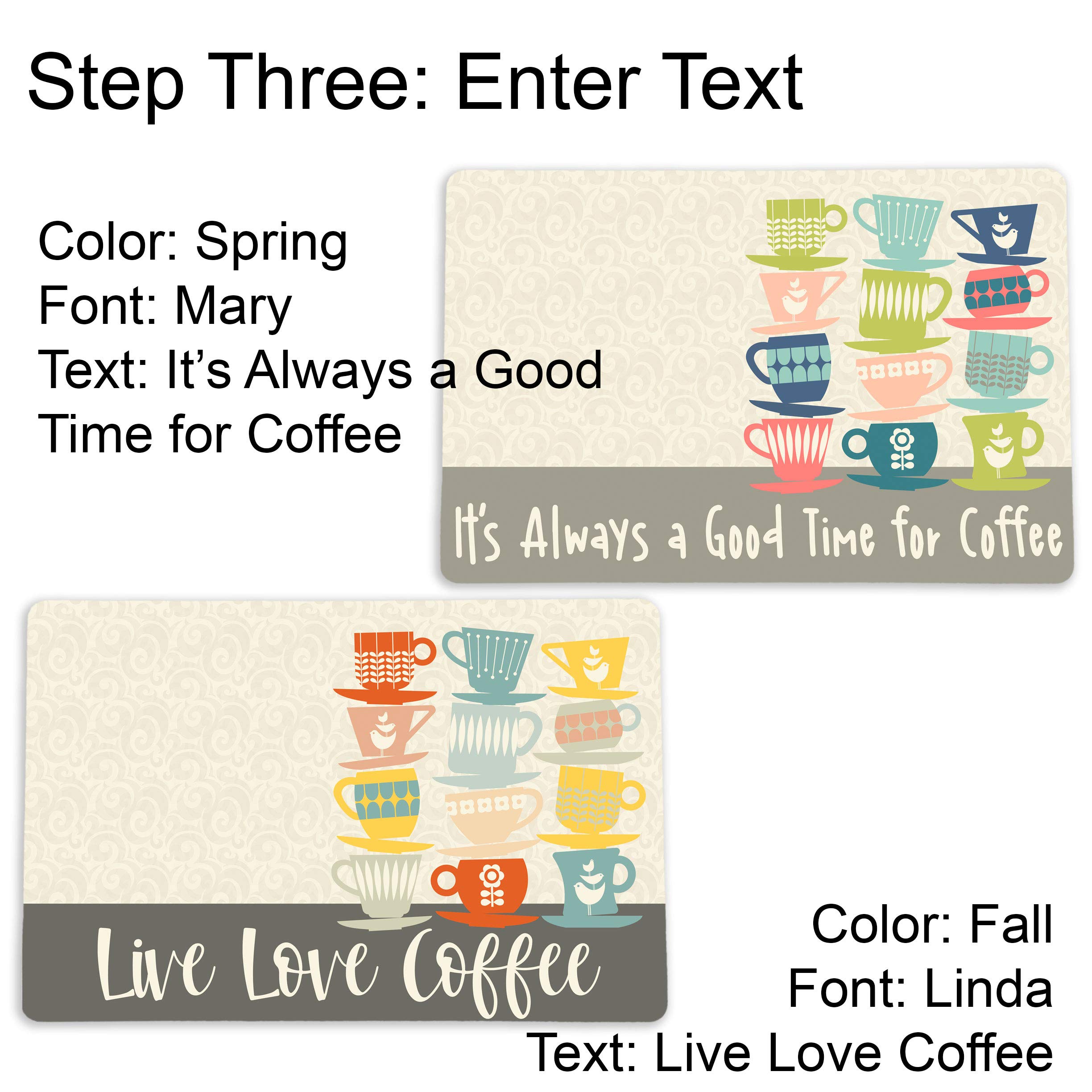 Custom Coffee Maker Mat - Retro Coffee Cup Placemat for Espresso Machine & Drip Coffee Maker, 12x18 Inch Washable Kitchen Decor - Perfect for Coffee Station, Barista Setup & Home Brewing