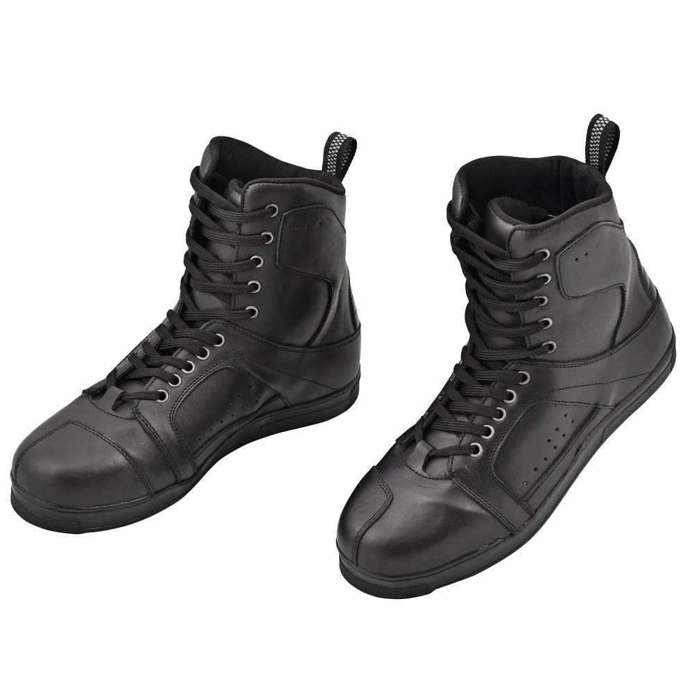 WICKED STOCK Classic Leather Men's Motorcycle Boots - Black Size 9 | Durable Riding Boots for Harley & Cruiser Bikes | Perfect for Long Distance Touring & Daily Commute