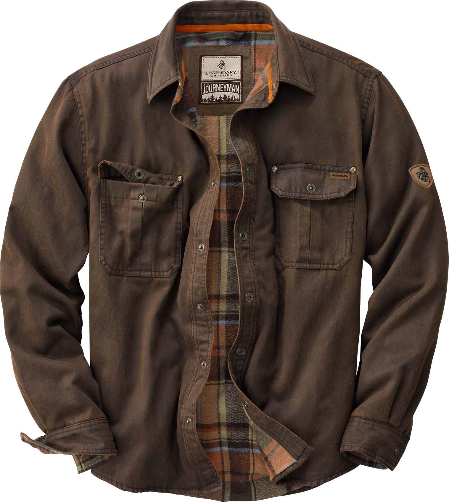 Legendary Whitetails Men's Journeyman Shirt Jacket - Lightweight Flannel Shirt for Outdoor Adventures, Camping & Casual Wear