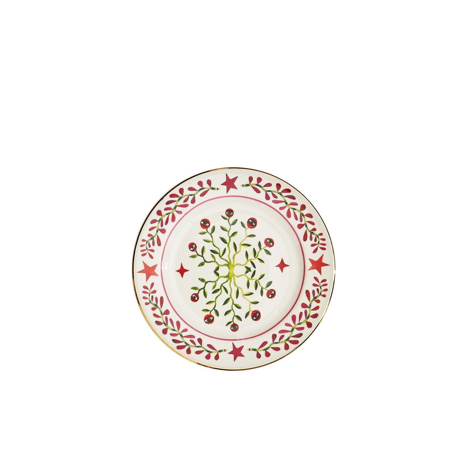Eye Vines Mix Dessert Plate Set - Colorful Ceramic Appetizer Plates for Parties, Snacks & Small Bites - Perfect for Entertaining, Wedding Receptions & Home Decor