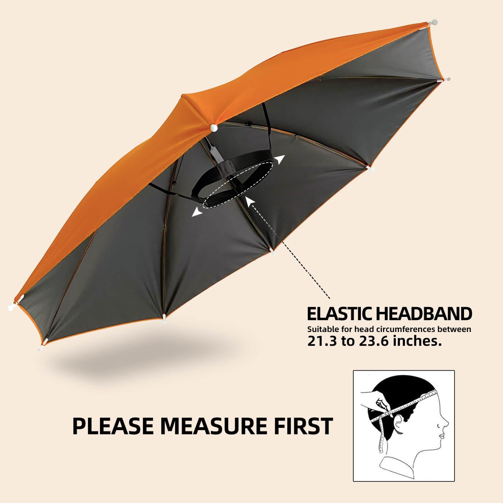 Waterproof Rain Umbrella Hat for Women & Men - Adjustable Elastic Headband, Hands-Free Outdoor Sun & Rain Protection - Perfect for Hiking, Gardening, Fishing & Beach Activities