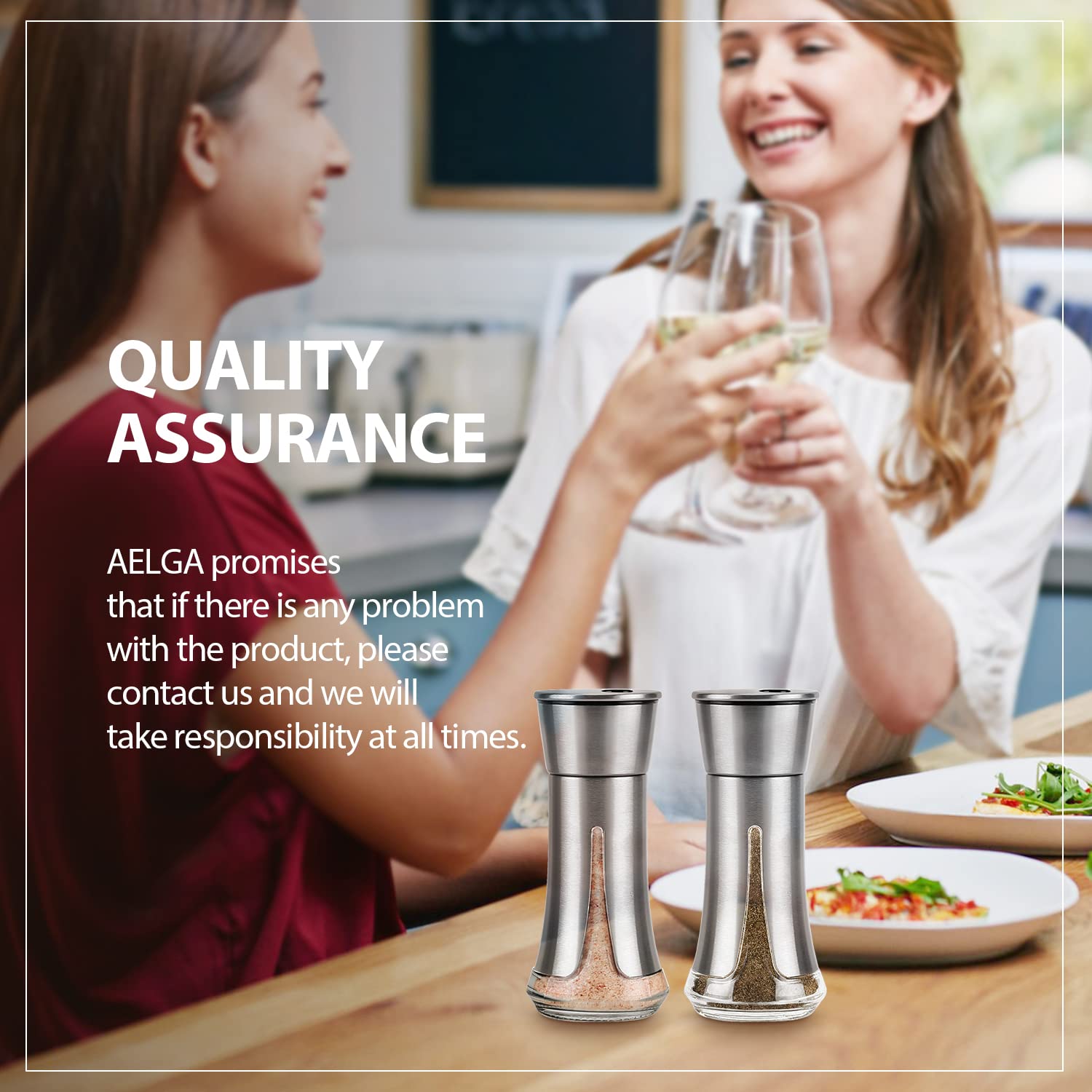 Premium Salt and Pepper Shaker Set with Oil Dispenser - Stainless Steel Kitchen Essentials for Cooking, Dining & Home Decor