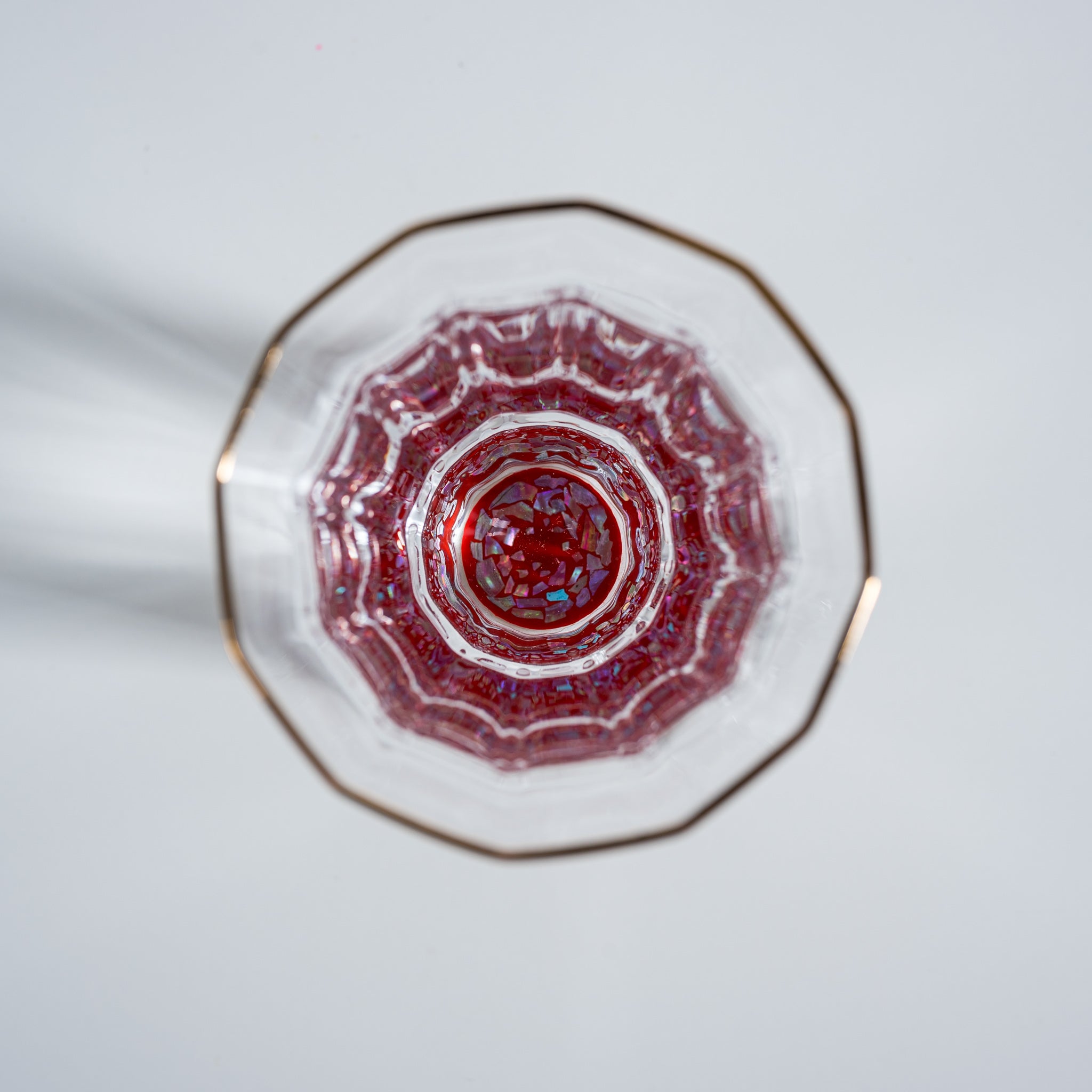 AMANO Lacquer Mother of Pearl Sake Glass - Handcrafted Japanese Ruby Red Sake Cup for Traditional Ceremonies, Gift Giving & Home Decor