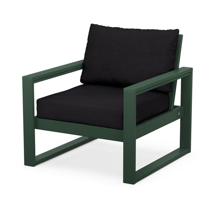 POLYWOOD EDGE Club Chair - Durable Outdoor Furniture for Patio, Poolside & Garden - All-Weather Resin Wicker Lounge Chair with Cushion - Perfect for Relaxing & Entertaining