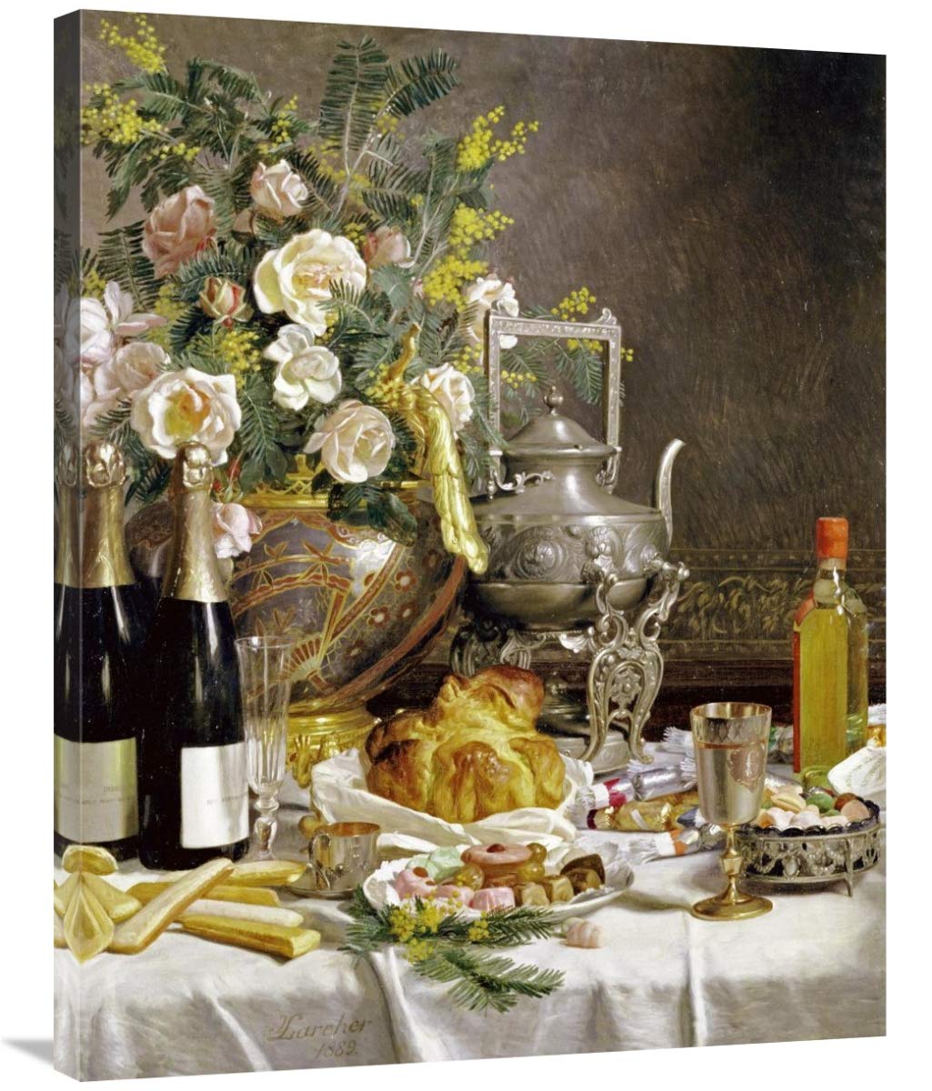 36 in. Jules Larcher Champagne Bread Biscuits & Cakes Art Print - Elegant Kitchen Wall Decor for Dining Room & Cafe