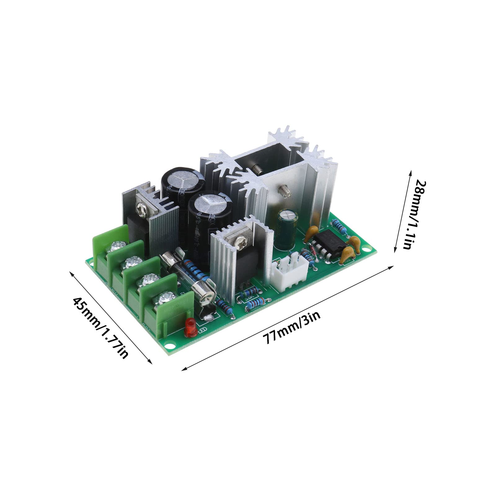 PWM DC Motor Speed Controller Module 12V 24V 36V 48V Adjustable - 20A Ultra Small LED Dimmer & Electronic Governor Switch for DIY Projects, Robotics, and Fan Speed Regulation
