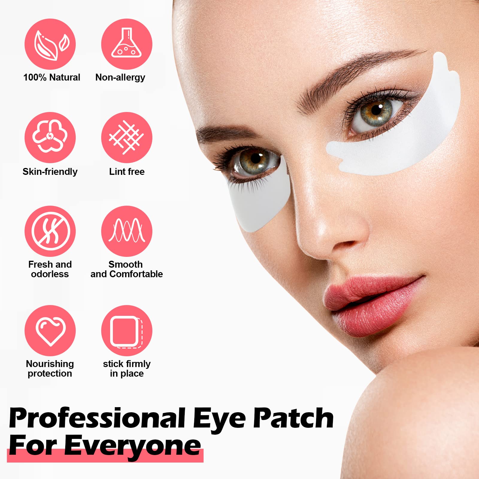 200 Pairs Microfoam Under Eye Pads - White Lash Extension Pads for Eyelash Extensions, Gel Eye Patches for Makeup & Lash Supplies - Perfect Fit for Most Eye Shapes - Ideal for Salon, Spa & Home Use