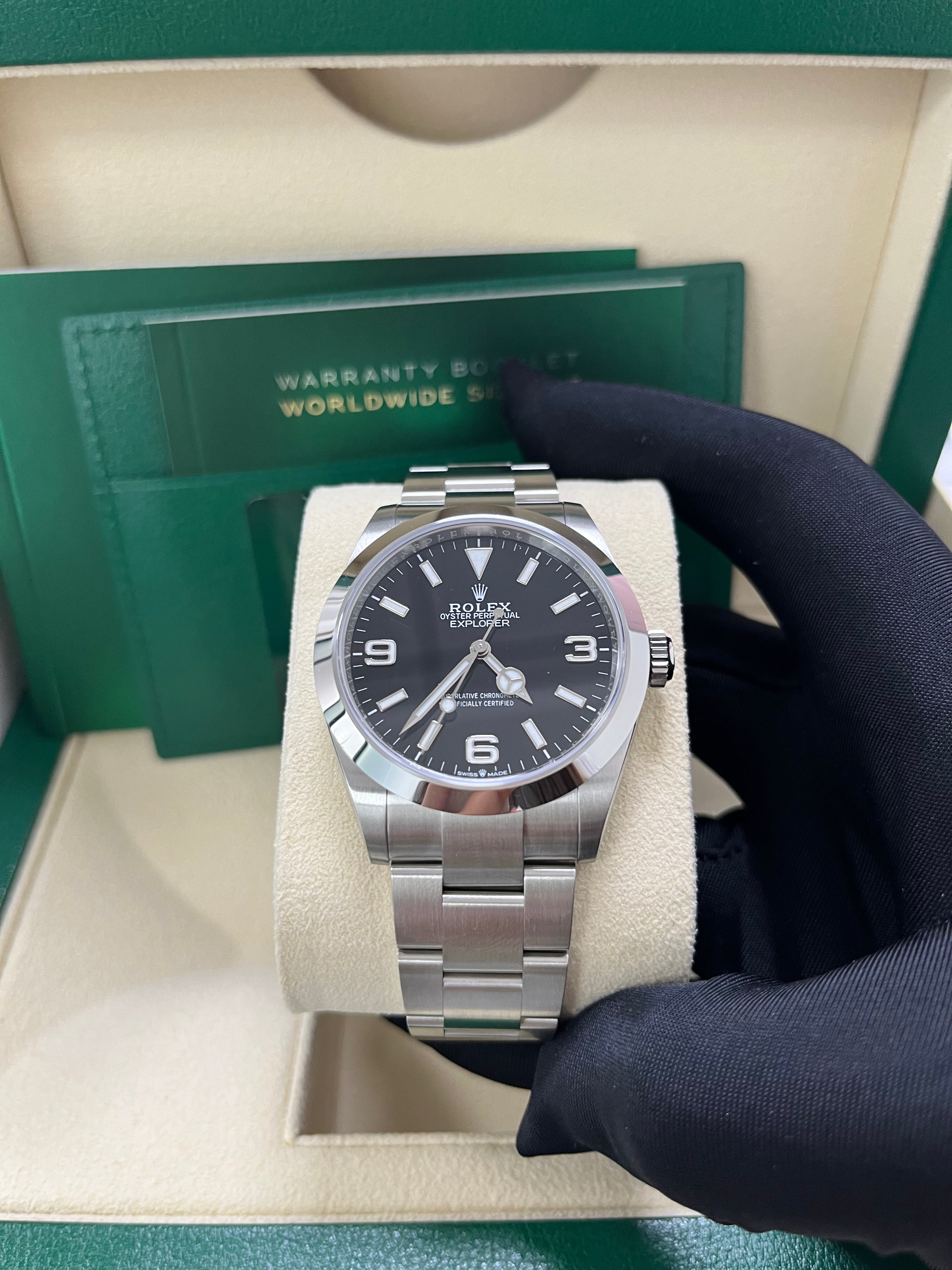 Rolex Explorer 40mm Oystersteel Men's Watch with Black Arabic Dial & Oyster Bracelet 224270 - Perfect for Outdoor Adventures, Business Meetings, and Luxury Collectors