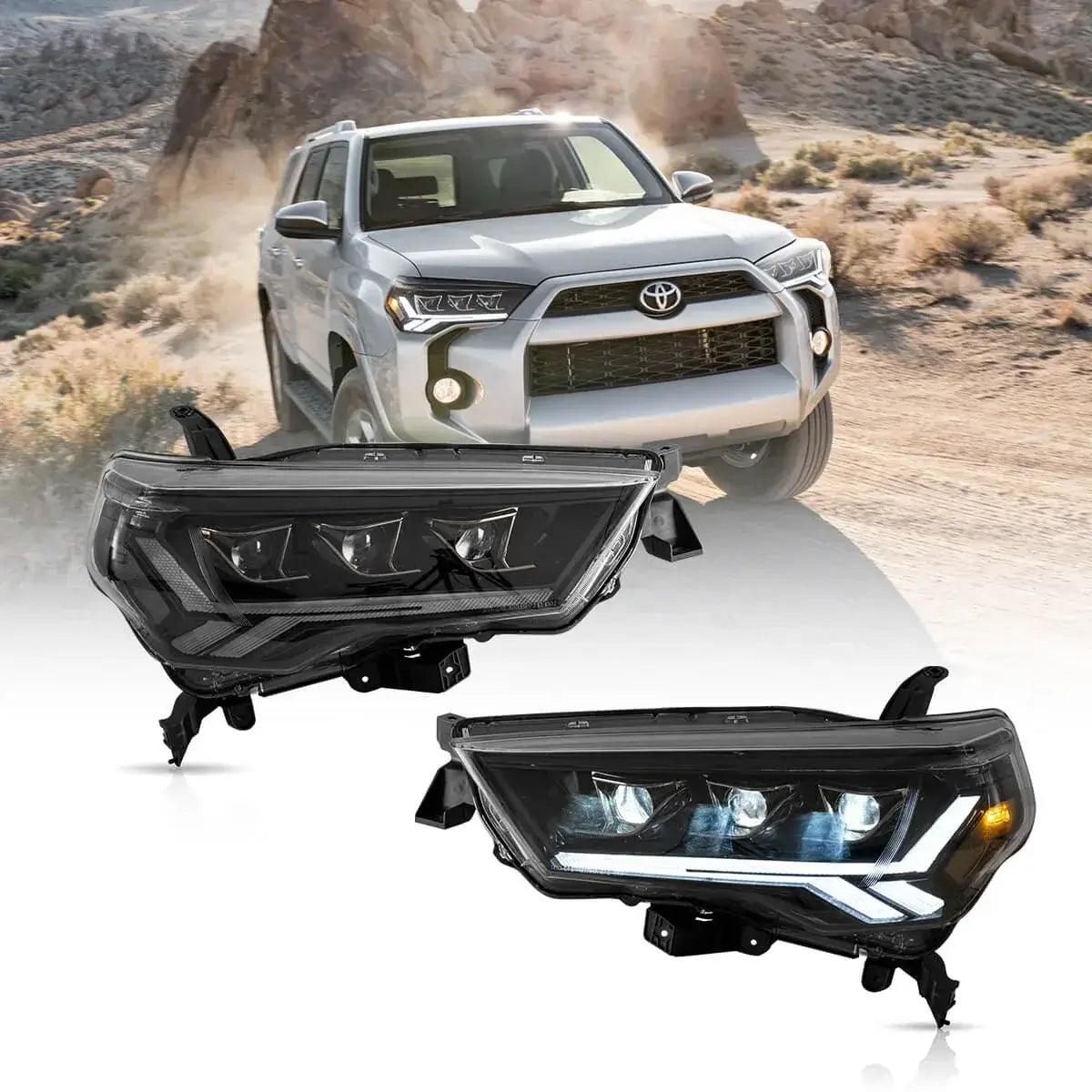 2014-2022 Toyota 4Runner 5th Gen LED Headlight Assembly - Black Matrix Projector Headlights with High/Low Beam - Perfect for Night Driving & Off-Road Adventures (N280)