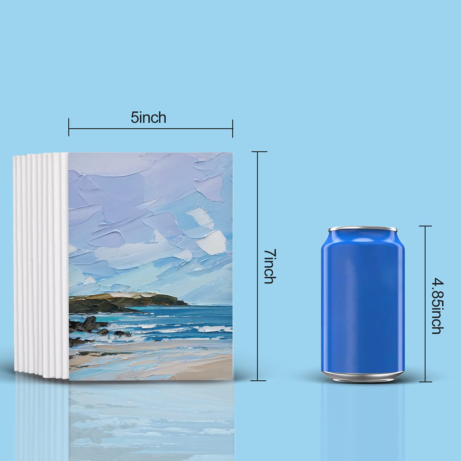 74 Pack Pre-Primed Canvas Boards for Acrylic & Oil Painting - 32 Pack 11x14 Inch & 42 Pack 5x7 Inch Small Canvases - Perfect for Artists, Students & DIY Home Decor Projects