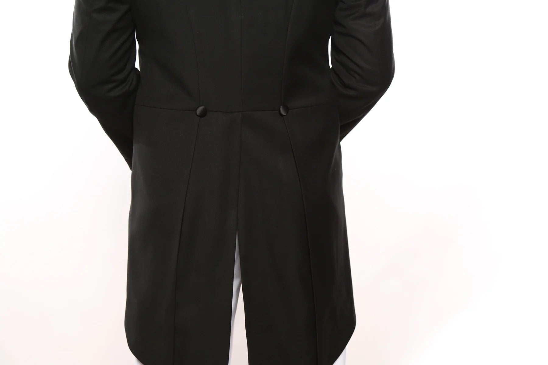 Classic Black Full Dress Tuxedo Tails 2-Piece Suit Set - Formal Evening Wear for Weddings, Prom & Black Tie Events