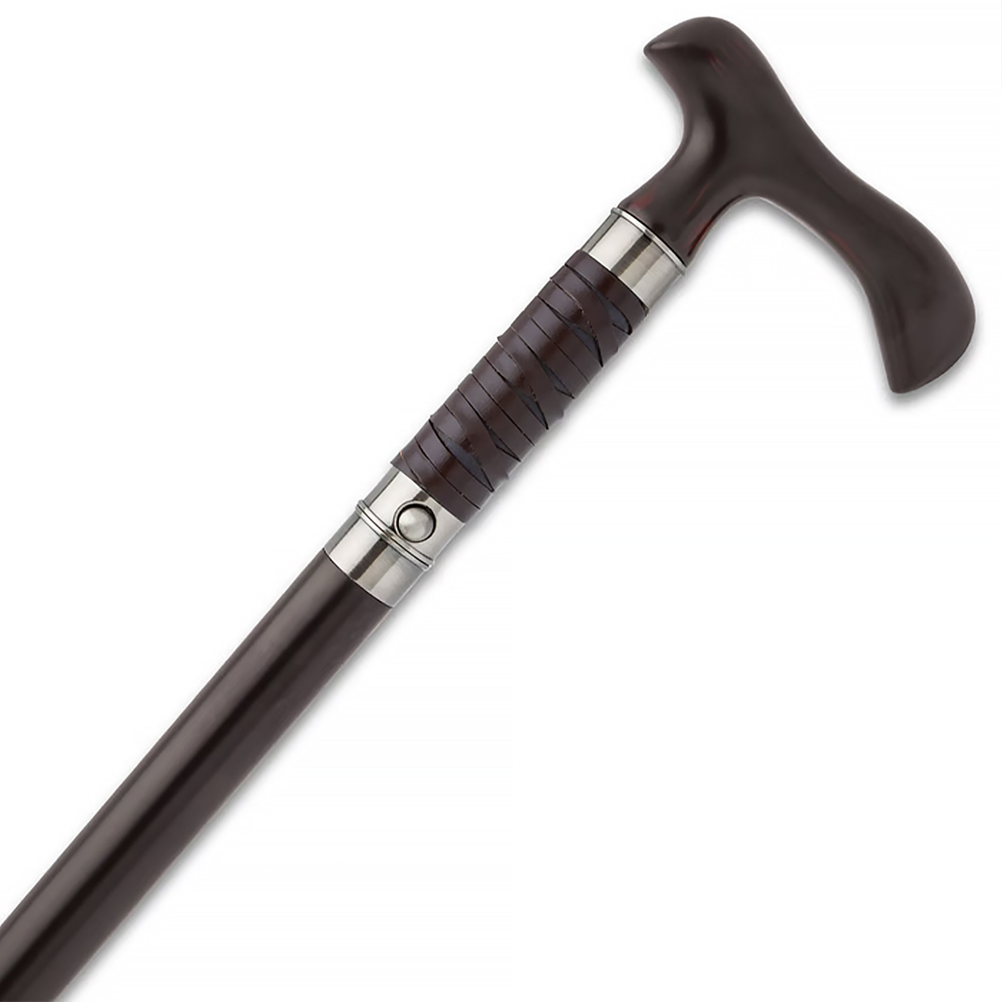 Derby Sword Cane - Handcrafted 1045 Carbon Steel Walking Stick with Premium Leather Grip - Perfect for Outdoor Adventures, Self Defense & Historical Reenactments