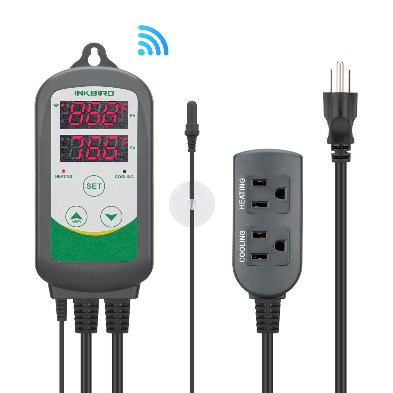 ITC-308 WiFi Digital Temperature Controller with Aquarium Probe - Smart Thermostat for Homebrew, Reptile Tanks & Aquariums
