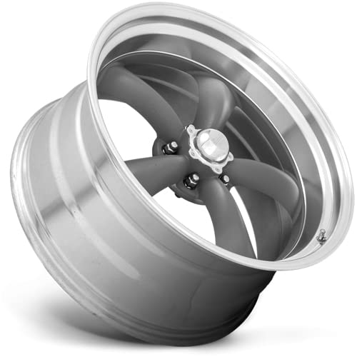 American Racing Classic Torq Thrust II One-Piece 17x8 5x114.30 Mag Gray Wheels with Machined Lip (25mm Offset) - Perfect for Muscle Cars, Hot Rods & Custom Builds