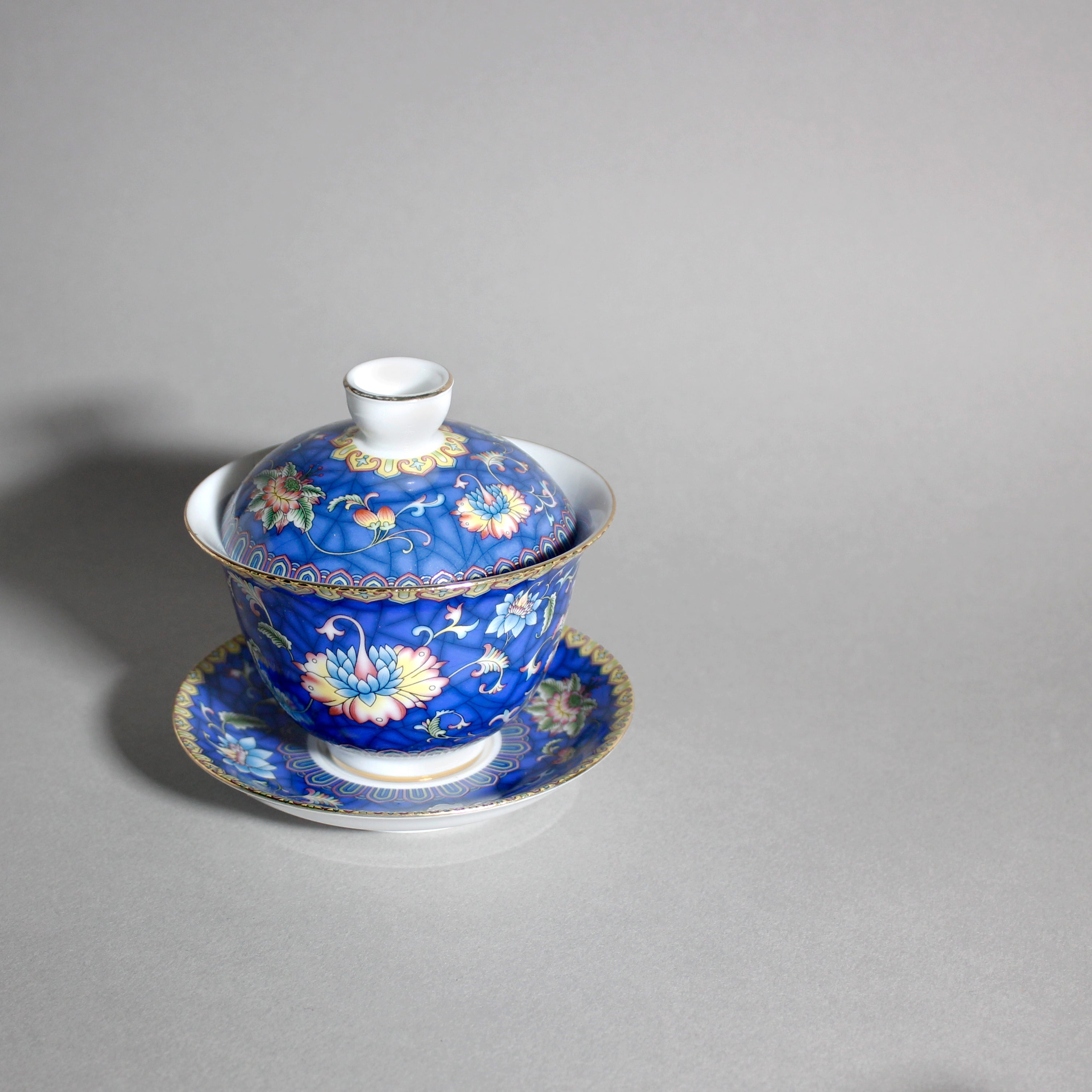 Premium 5 oz Lotus Gaiwan Ceramic Teapot - Traditional Chinese Tea Set for Gongfu Brewing, Perfect for Home, Office & Tea Ceremonies