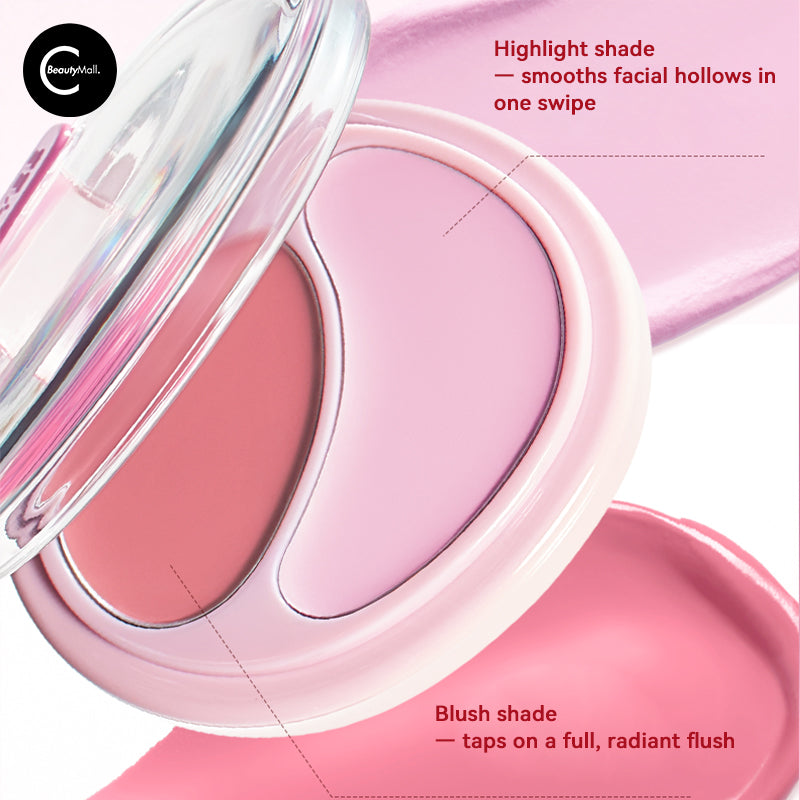 Joocyee Duo Blush & Highlighter Cream - Natural Glow Cheek & Face Luminizer for Day & Night Makeup | Perfect for Everyday Wear, Date Night & Special Occasions