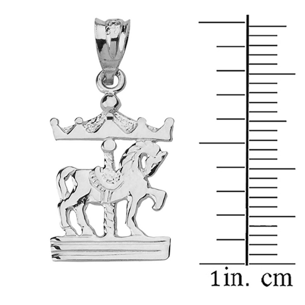 Vintage Carnival Carousel Horse Charm Sterling Silver Pendant Necklace - Perfect for Parties, Gifts & Everyday Elegance