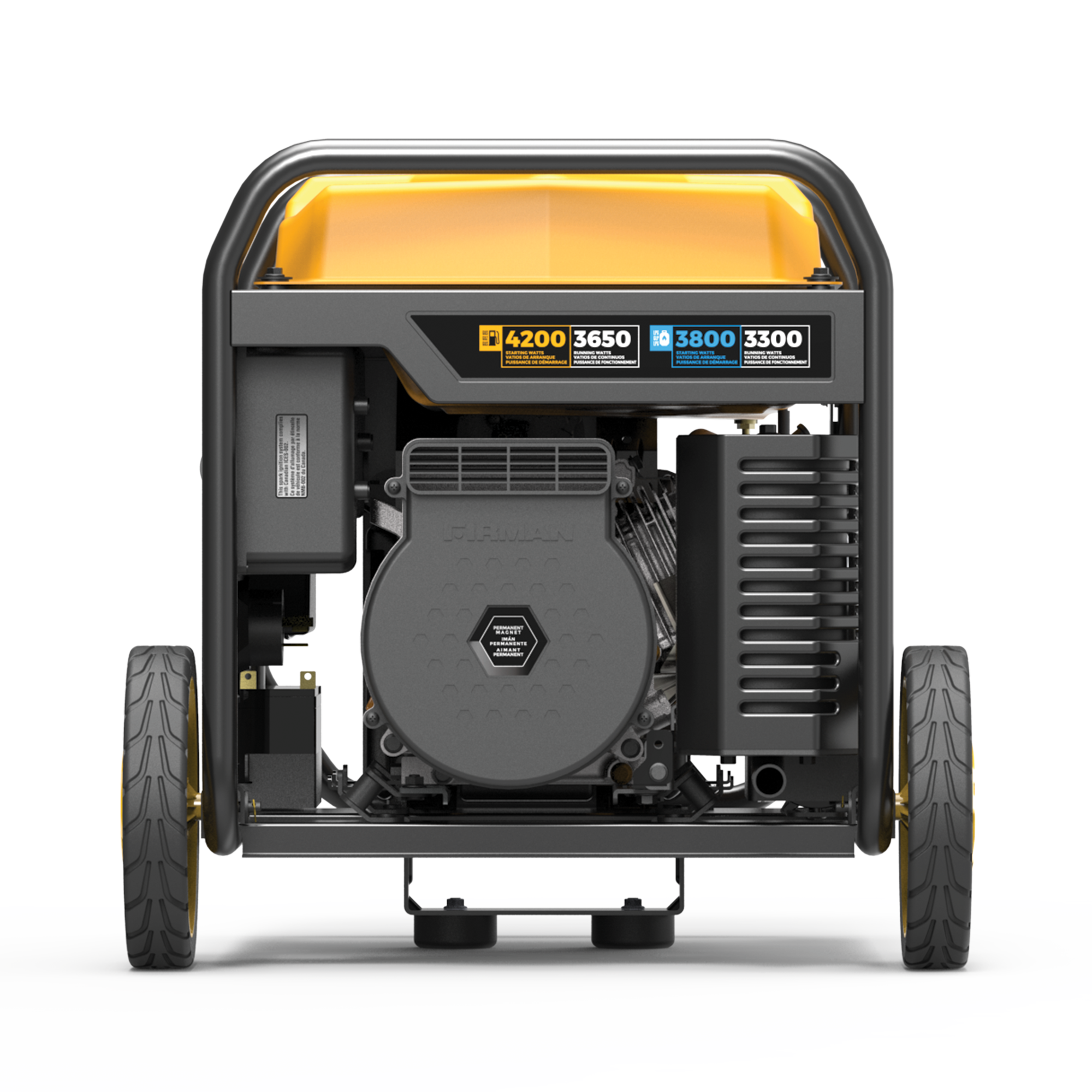 4400W Dual Fuel Open Frame Inverter Generator with Electric Start & CO Alert - Perfect for Camping, Home Backup Power, and Outdoor Events