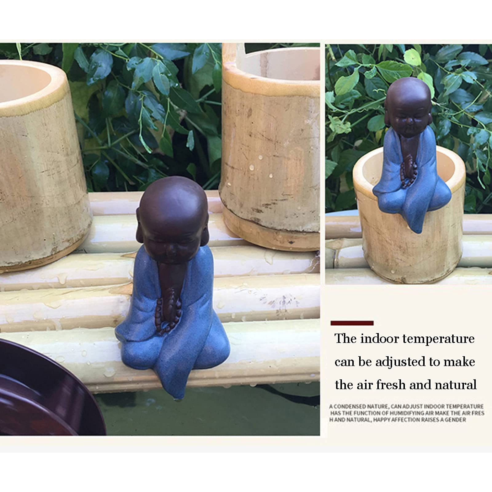 Premium Bamboo Bird Bath Fountain with Pump - Elegant Garden Water Feature for Backyard & Outdoor Decor | Attracts Birds & Enhances Landscape Beauty