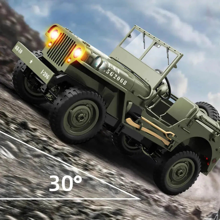 **JJRC C8815 4WD Off-Road RC Truck - 1:12 Scale Willys Military Jeep Remote Control Car for Adults & Kids - High Speed Climbing Vehicle for Outdoor, Backyard, Trail Adventures (USA Only)**