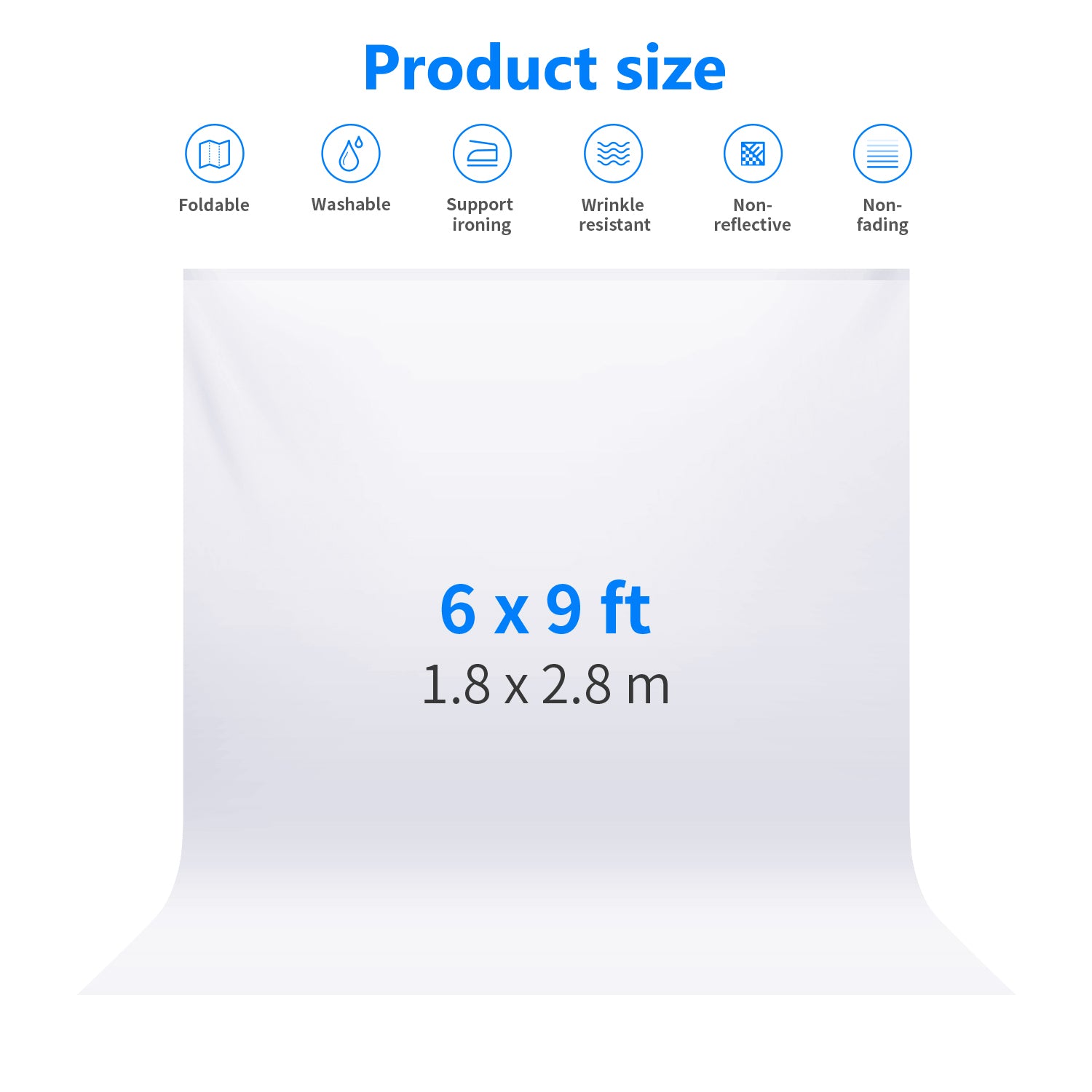 Professional NEEWER 2.8x1.8m / 9x6ft Collapsible Photo Video Backdrop - Portable Background for Photography, YouTube Videos, Live Streaming & Studio Shoots