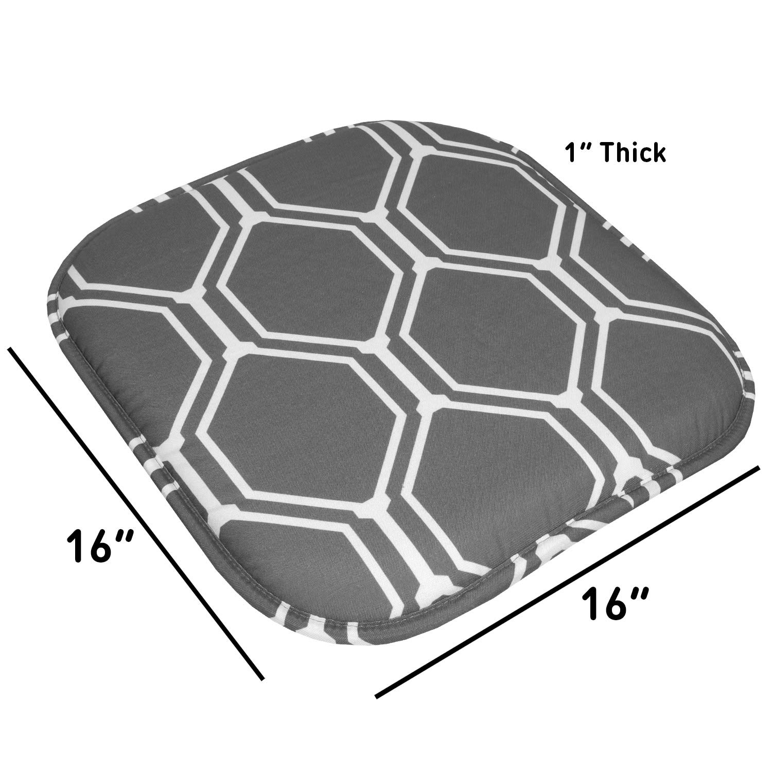 Memory Foam Seat Cushion with Honeycomb Pattern - Non-Slip Rubber Back - 16