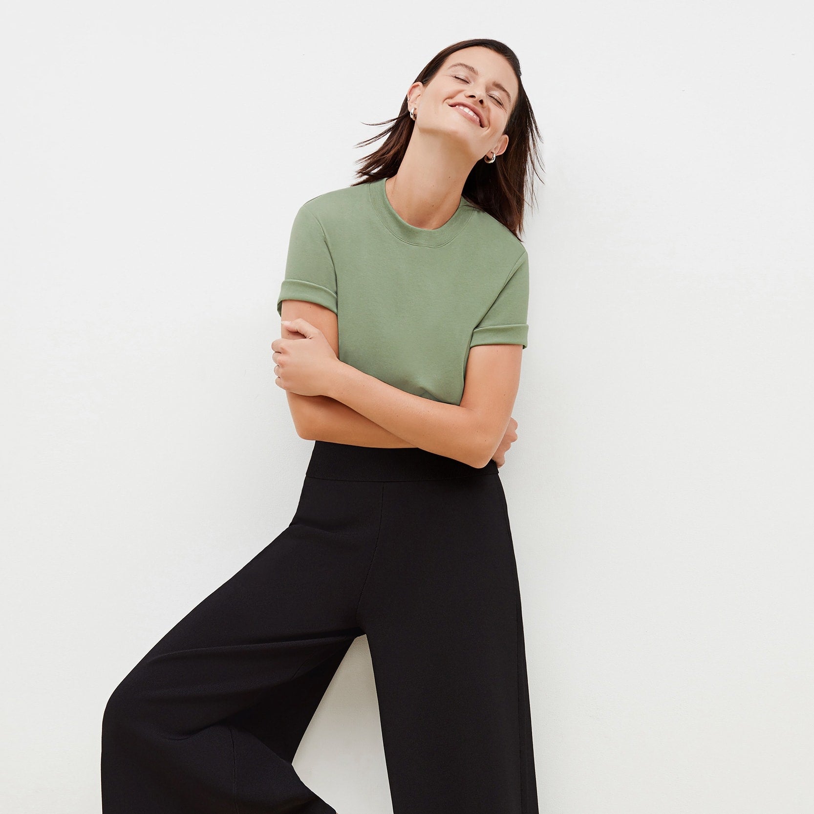 Rogala Stretch Culotte Jumpsuit & Knit Cardigan Set in Black | Comfortable Lounge Wear for Women | Perfect for Yoga, Travel, and Casual Outings