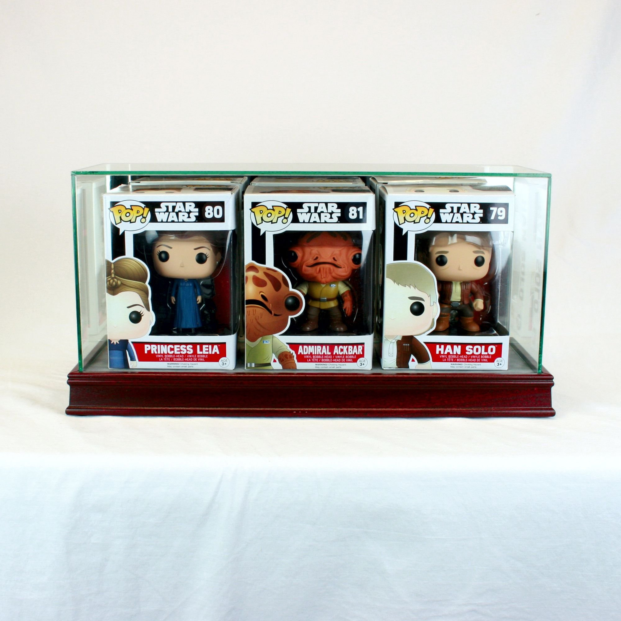 Triple Funko Pop Bobble Head Display Case - Protective Collectible Showcase for 3 Pop Figures | Perfect for Shelves, Desks & Gaming Rooms
