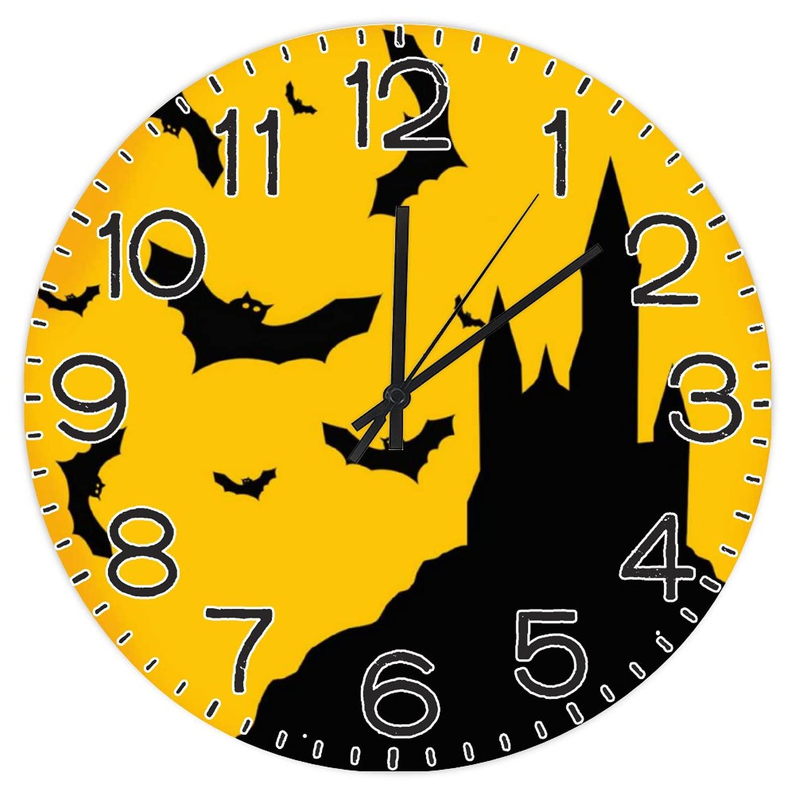 Vintage Round Wooden Wall Clock - Silent Retro Castle Design for Home, Office, Nursery Decor | Perfect for Farmhouse, Rustic, and Scandinavian Interior Styles