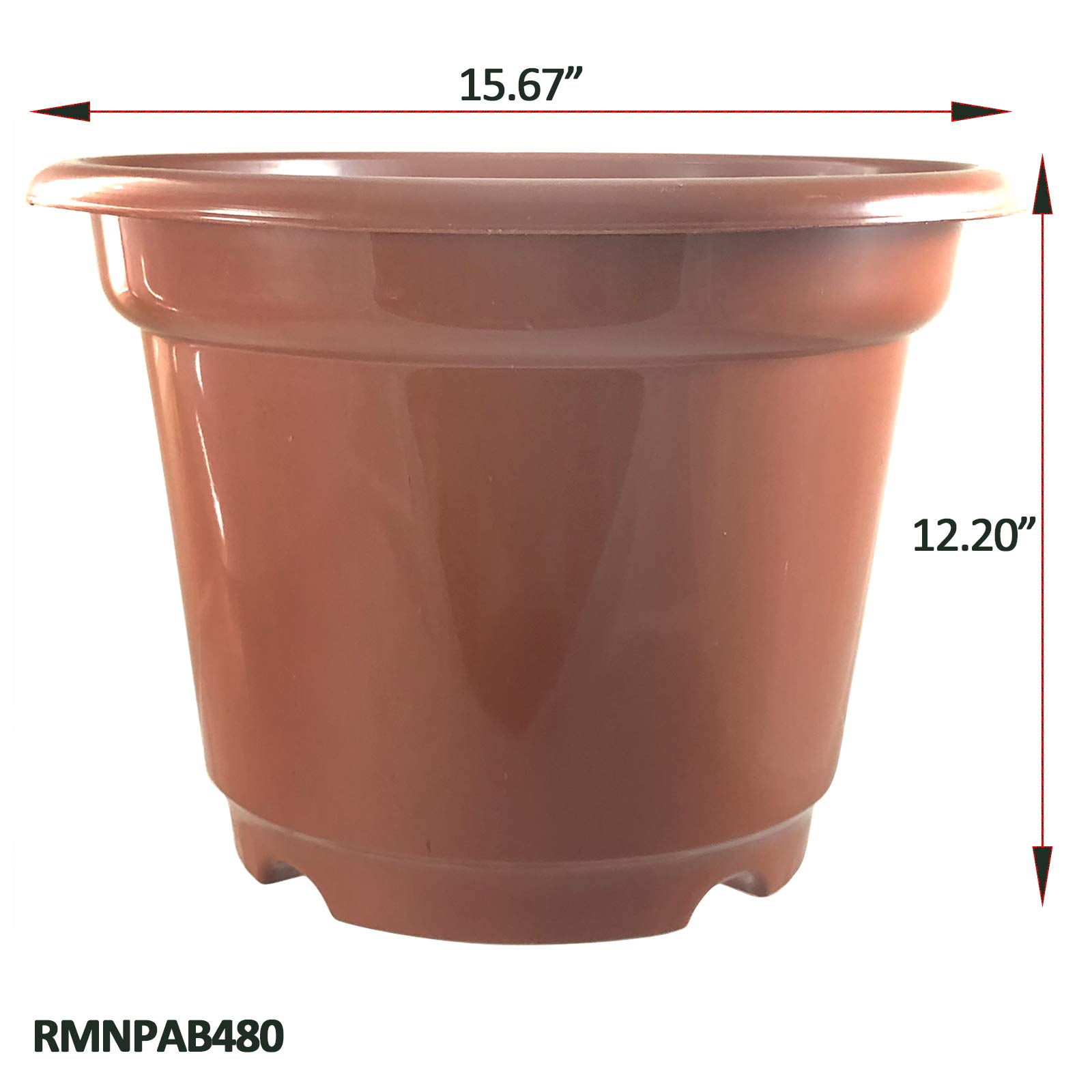 10 Gallon Brick Red Plastic Plant Pots with Drainage Tray - Indoor/Outdoor Flower, Vegetable & Tree Nursery Containers for Gardening | Perfect for Seedlings, Home Decor & Backyard Planting