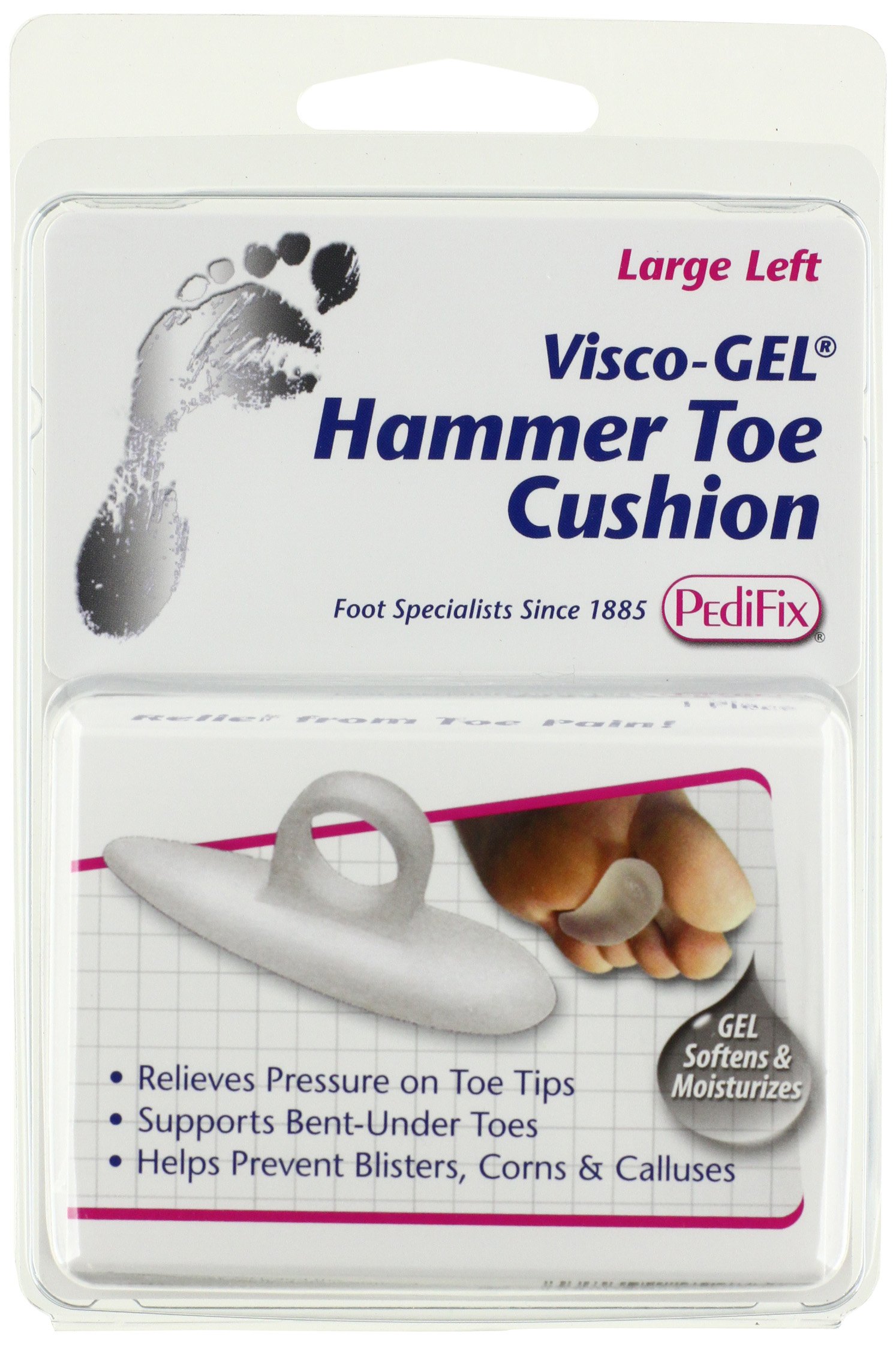 PediFix Visco-GEL Hammer Toe Cushion - Soft Gel Pads for Toe Pain Relief & Comfort - Perfect for Running, Walking & Everyday Foot Support