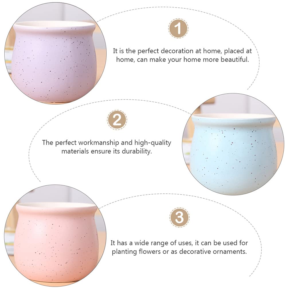 DOITOOL 4-Pack Ceramic Flower Pots - Small Succulent & Cactus Planters with Drainage Holes, Decorative Home & Garden Plant Containers for Indoor/Outdoor Plants, Perfect for Windowsill, Tabletop, and Office Decor