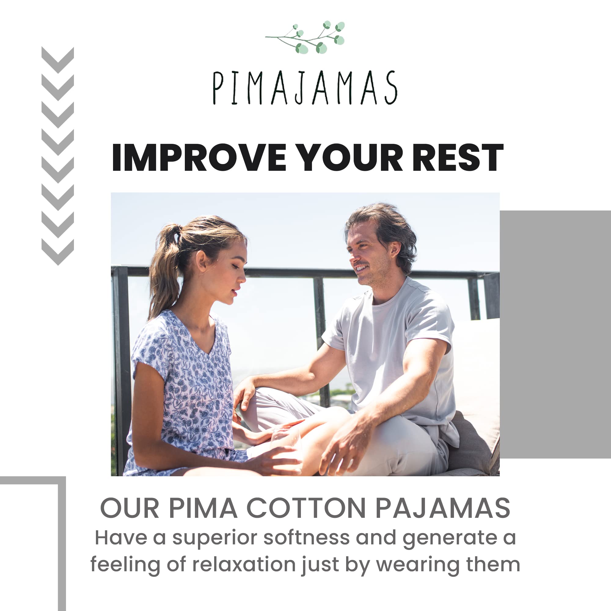 Premium Men's Pajama Set - 100% Peruvian Pima Cotton Sleepwear & Lounge Wear - Ultra Soft Breathable Men's Sleep Set for Relaxation & Comfort at Home