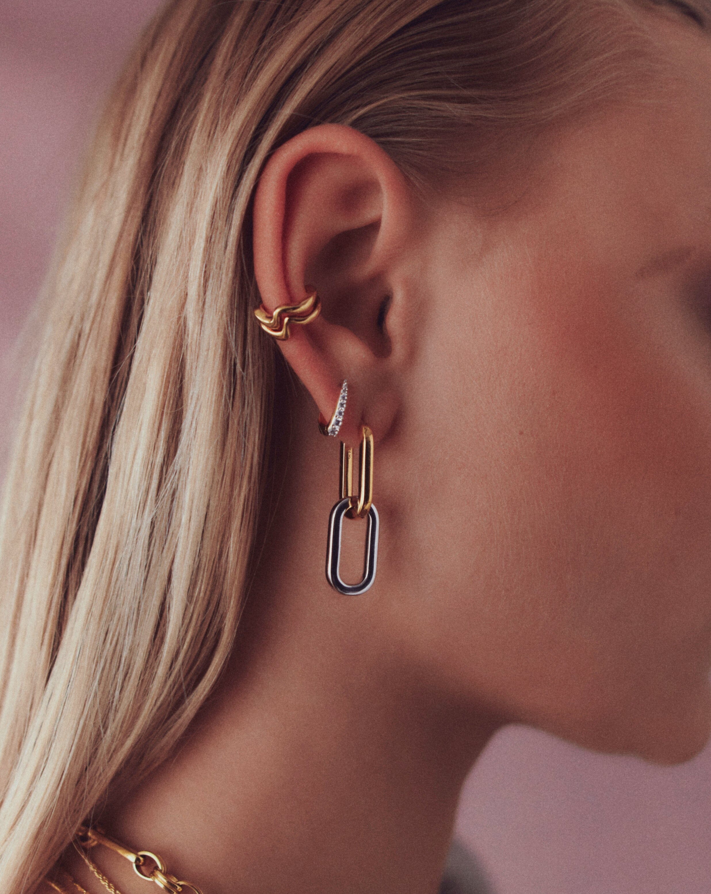 Ovate Double Link Hoop Earrings for Women - Trendy Gold & Silver Fashion Jewelry - Perfect for Parties, Weddings & Everyday Wear
