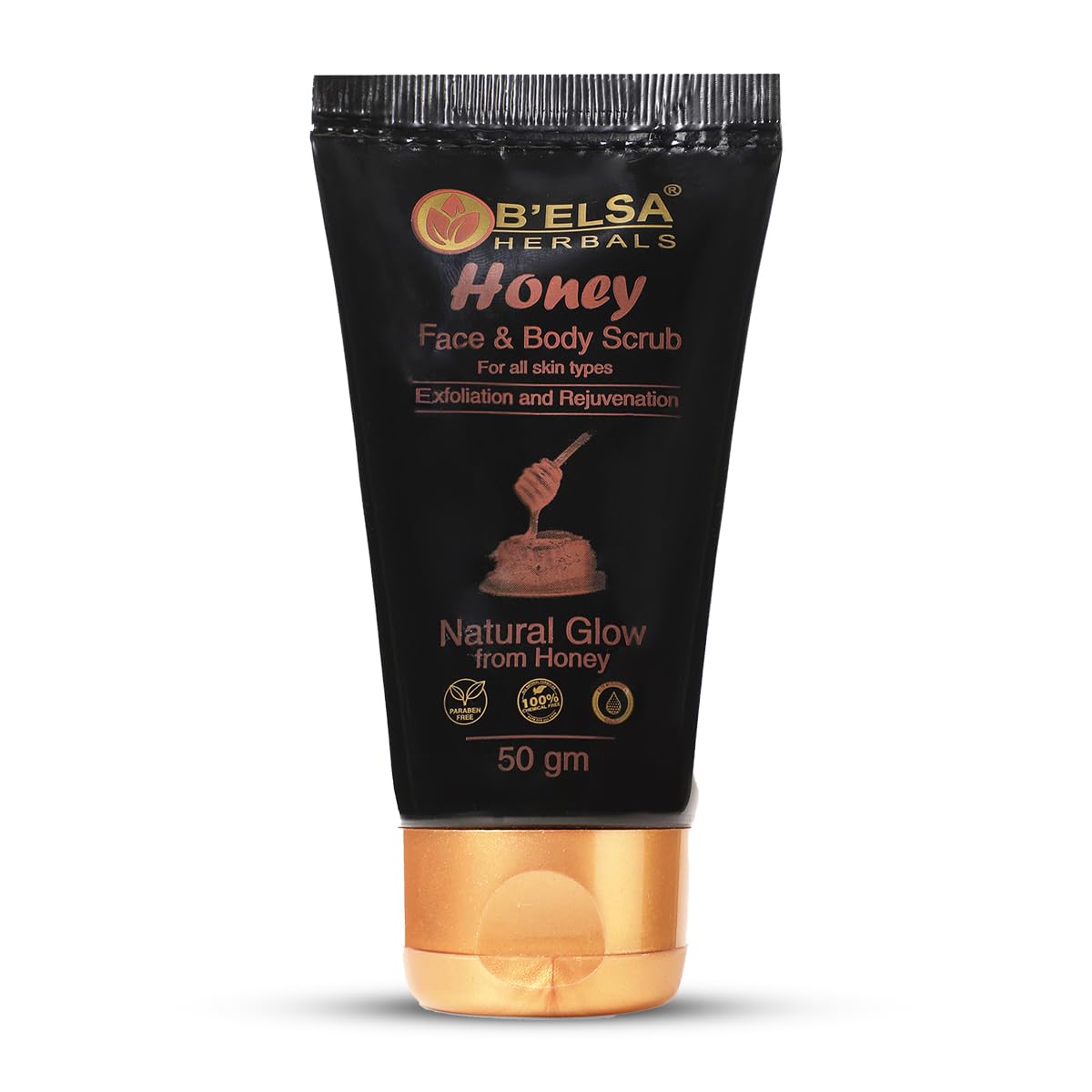 B'ELSA Honey Face and Body Scrub - Natural Exfoliating Cleanser for Glowing Skin | Perfect for Daily Skincare Routine & Spa Day at Home