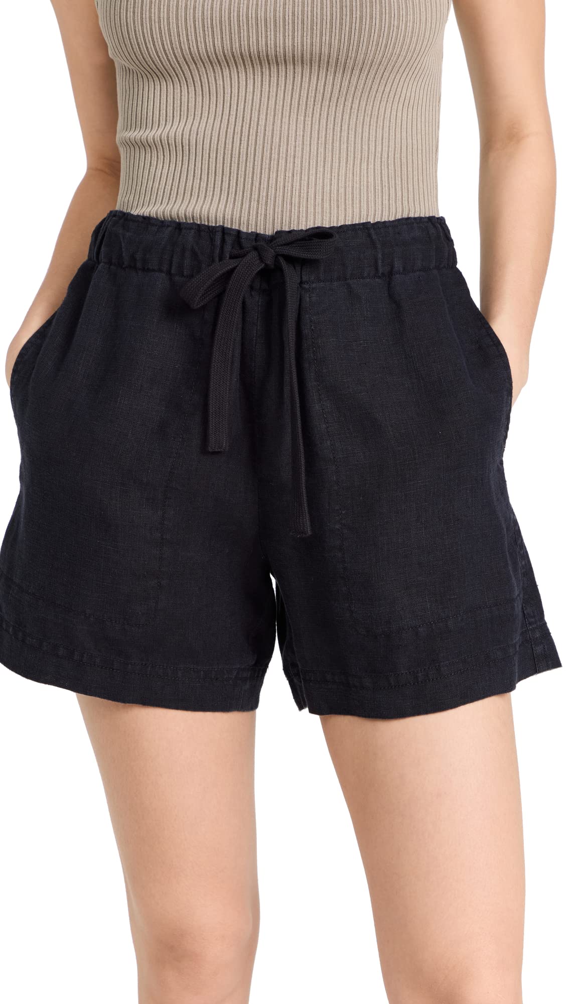 Vince Women's Tie Front Pull On Shorts - Casual Stretch Shorts for Summer, Lounge & Travel | Comfortable & Stylish Shorts for Women