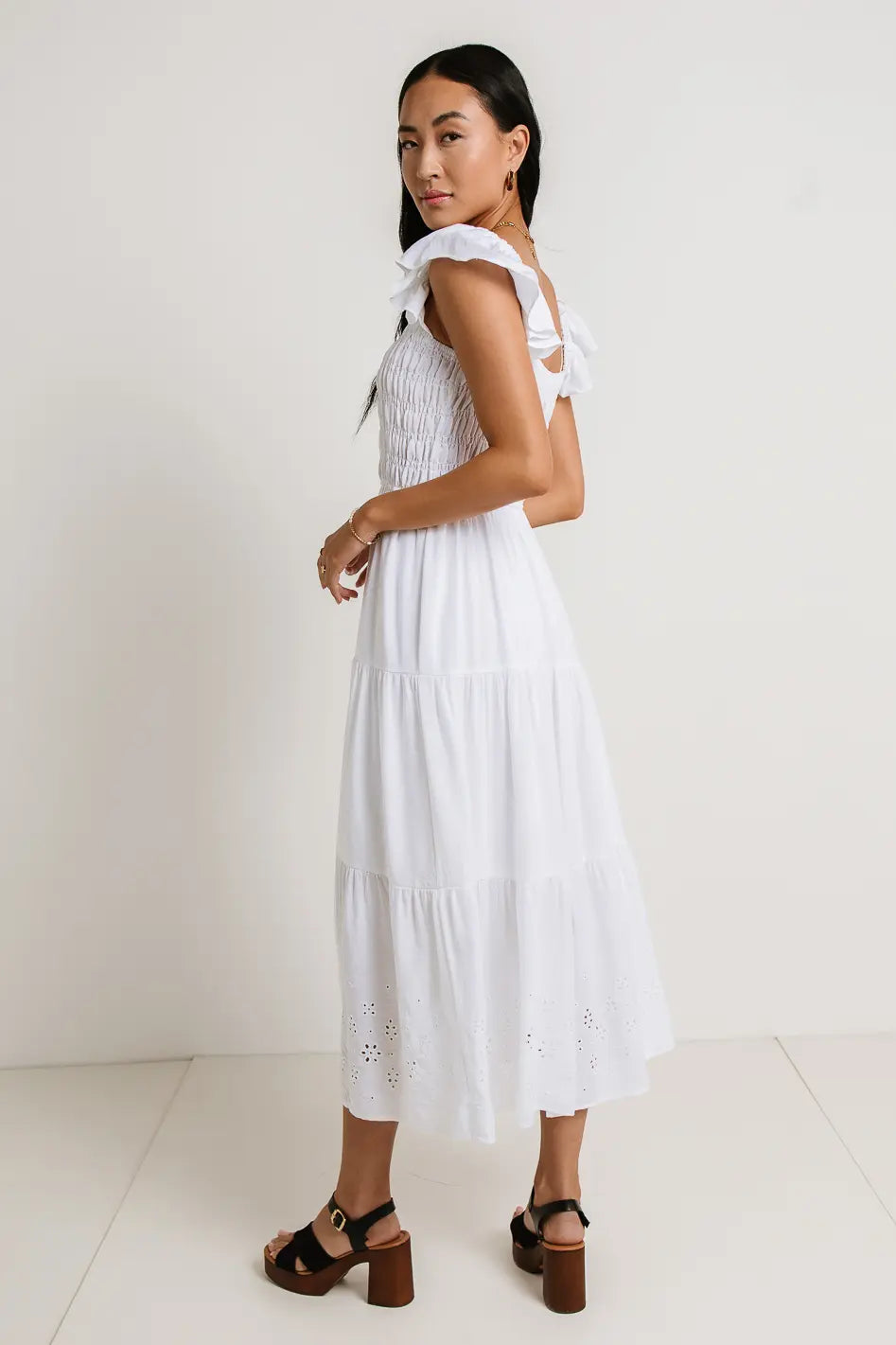 Maxton Midi Dress in White - Women's Elegant Summer Casual Dress for Beach, Party & Office Wear | Final Sale