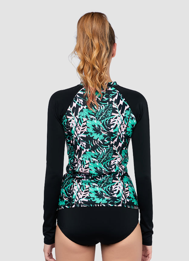 Wild Reverie UPF 50+ Long Sleeve Zip Rash Guard Sun Shirt - Perfect for Surfing, Swimming & Outdoor Water Sports