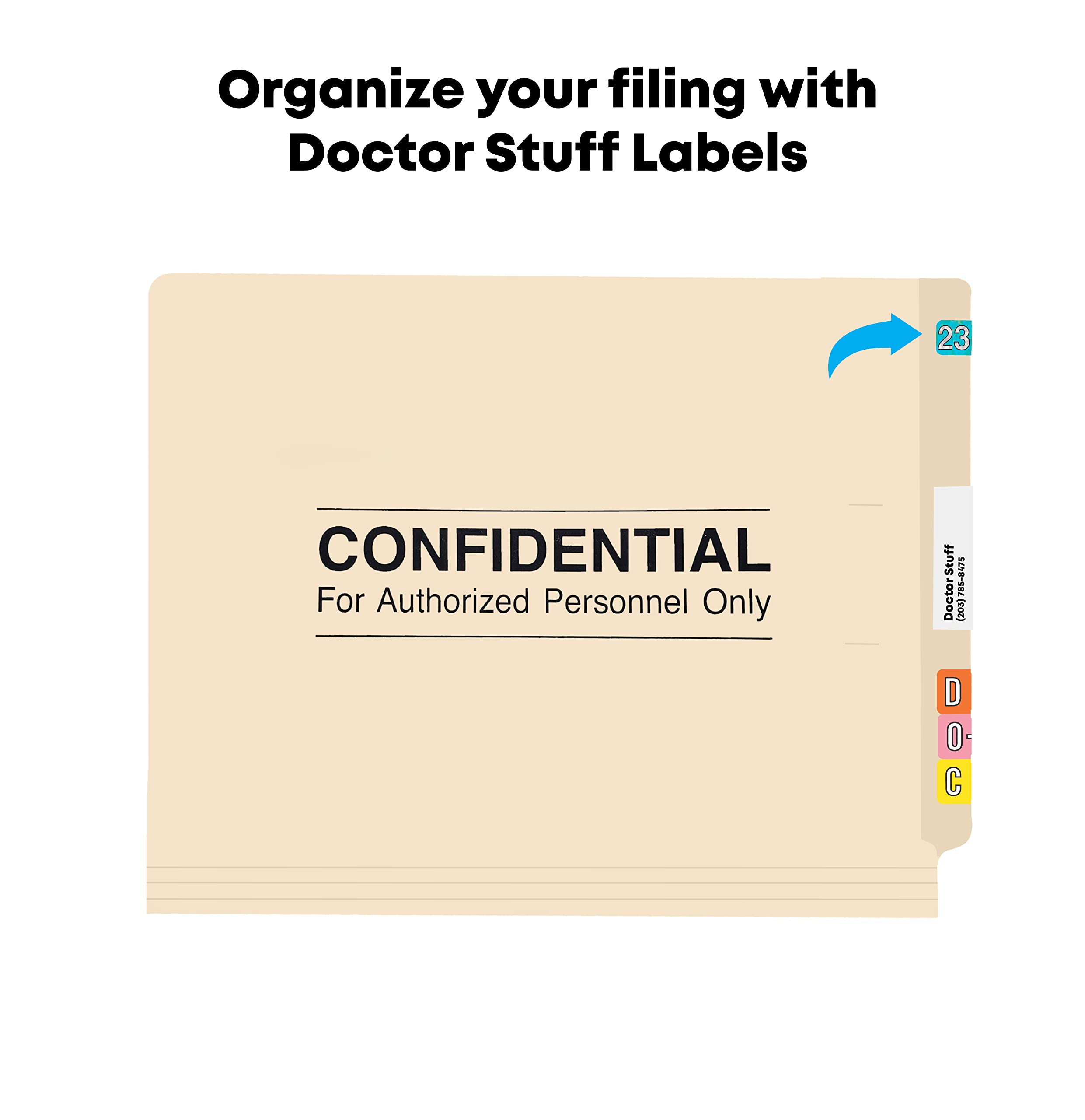 50-Pack Manila File Folders Letter Size - 14pt Reinforced End Tab with Confidential Print & 2