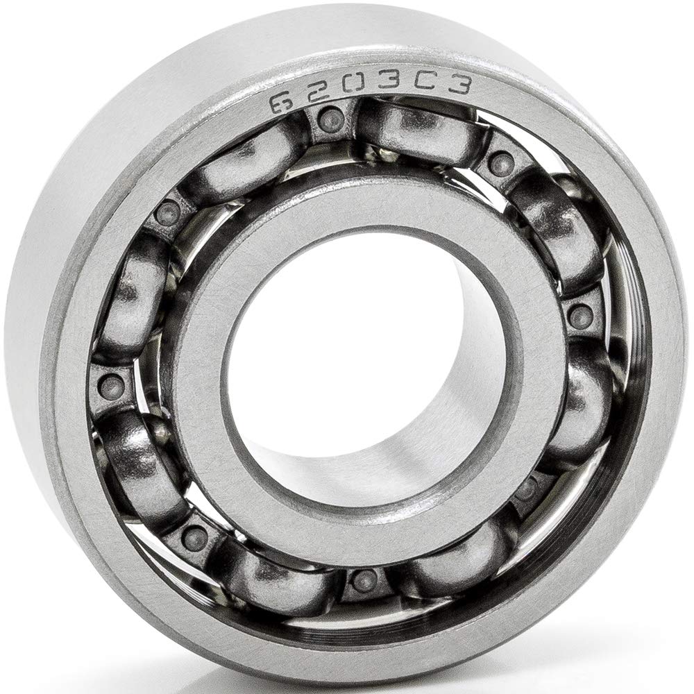 6203-OPEN Deep Groove Radial Ball Bearing 17mm x 40mm x 12mm (ID x OD x Width) - Open Style Seal C3 Clearance - 1 Pack - Perfect for Electric Motors, Power Tools, and Industrial Machinery