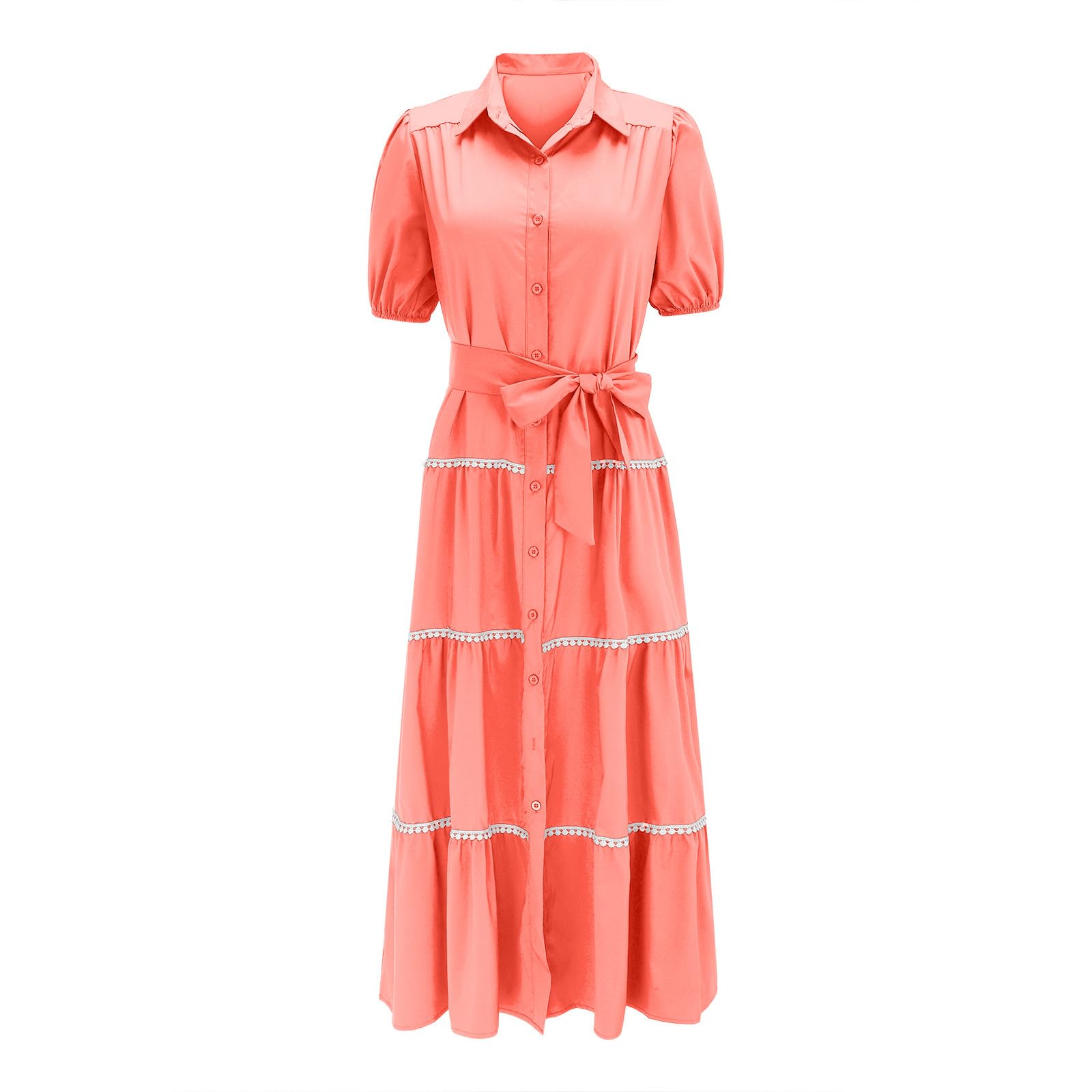 Women's Summer Midi Dress - Cap Sleeve, Waisted Tunic with Pockets | Casual Loose Fit Beach Dress for Vacation, Outdoor Parties & Daily Wear
